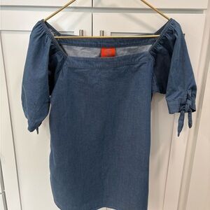 Tracy Negoshian Blue Off-Shoulder Top
